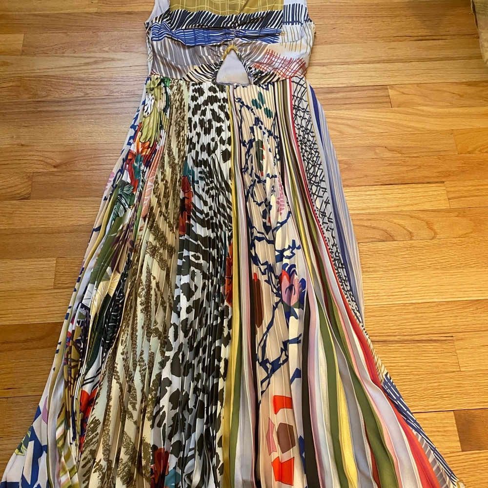 Anthropologie Multicolor Patchwork V-Neck Midi Dress. Geisha Design. NWT - Picture 10 of 10